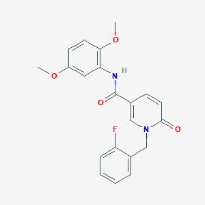 molecular formula C21H19FN2O4 B6547548 N-(2,5-dimethoxyphenyl)-1-[(2-fluorophenyl)methyl]-6-oxo-1,6-dihydropyridine-3-carboxamide CAS No. 946363-21-9