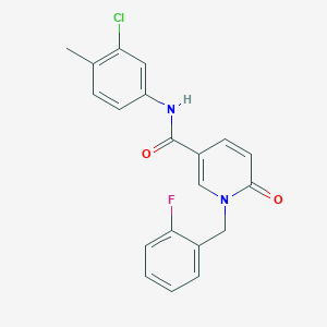molecular formula C20H16ClFN2O2 B6547552 N-(3-chloro-4-methylphenyl)-1-[(2-fluorophenyl)methyl]-6-oxo-1,6-dihydropyridine-3-carboxamide CAS No. 946311-64-4