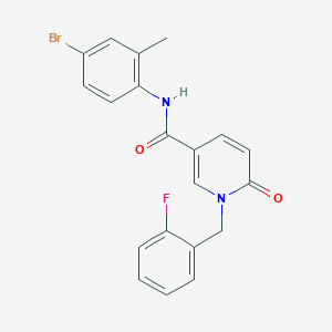 molecular formula C20H16BrFN2O2 B6547565 N-(4-bromo-2-methylphenyl)-1-[(2-fluorophenyl)methyl]-6-oxo-1,6-dihydropyridine-3-carboxamide CAS No. 946230-96-2
