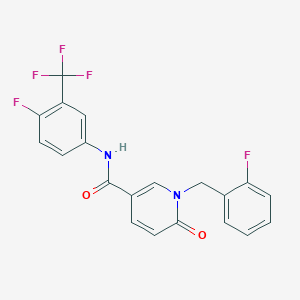 molecular formula C20H13F5N2O2 B6547569 N-[4-fluoro-3-(trifluoromethyl)phenyl]-1-[(2-fluorophenyl)methyl]-6-oxo-1,6-dihydropyridine-3-carboxamide CAS No. 946280-08-6