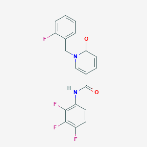 molecular formula C19H12F4N2O2 B6547570 1-[(2-fluorophenyl)methyl]-6-oxo-N-(2,3,4-trifluorophenyl)-1,6-dihydropyridine-3-carboxamide CAS No. 946363-33-3