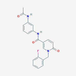 molecular formula C21H18FN3O3 B6547573 N-(3-acetamidophenyl)-1-[(2-fluorophenyl)methyl]-6-oxo-1,6-dihydropyridine-3-carboxamide CAS No. 946363-37-7