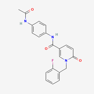 molecular formula C21H18FN3O3 B6547576 N-(4-acetamidophenyl)-1-[(2-fluorophenyl)methyl]-6-oxo-1,6-dihydropyridine-3-carboxamide CAS No. 946280-20-2