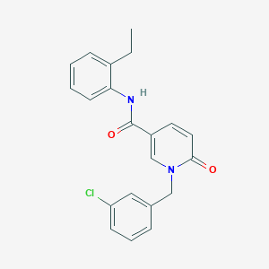 molecular formula C21H19ClN2O2 B6547588 1-[(3-chlorophenyl)methyl]-N-(2-ethylphenyl)-6-oxo-1,6-dihydropyridine-3-carboxamide CAS No. 946363-45-7