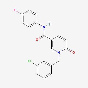 molecular formula C19H14ClFN2O2 B6547603 1-[(3-chlorophenyl)methyl]-N-(4-fluorophenyl)-6-oxo-1,6-dihydropyridine-3-carboxamide CAS No. 946311-85-9