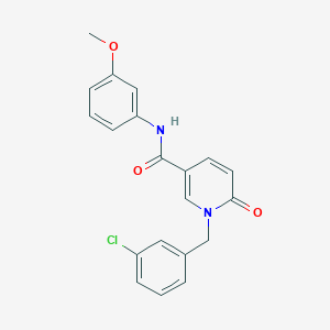 molecular formula C20H17ClN2O3 B6547617 1-[(3-chlorophenyl)methyl]-N-(3-methoxyphenyl)-6-oxo-1,6-dihydropyridine-3-carboxamide CAS No. 946231-24-9
