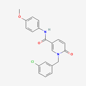 molecular formula C20H17ClN2O3 B6547628 1-[(3-chlorophenyl)methyl]-N-(4-methoxyphenyl)-6-oxo-1,6-dihydropyridine-3-carboxamide CAS No. 946363-55-9