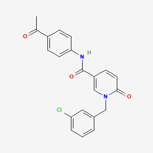 molecular formula C21H17ClN2O3 B6547638 N-(4-acetylphenyl)-1-[(3-chlorophenyl)methyl]-6-oxo-1,6-dihydropyridine-3-carboxamide CAS No. 946363-58-2