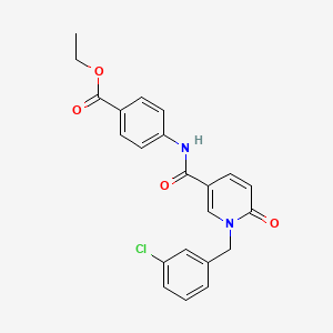 molecular formula C22H19ClN2O4 B6547639 ethyl 4-{1-[(3-chlorophenyl)methyl]-6-oxo-1,6-dihydropyridine-3-amido}benzoate CAS No. 946311-94-0