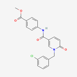 molecular formula C21H17ClN2O4 B6547641 methyl 4-{1-[(3-chlorophenyl)methyl]-6-oxo-1,6-dihydropyridine-3-amido}benzoate CAS No. 946231-32-9