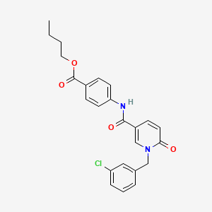 molecular formula C24H23ClN2O4 B6547642 butyl 4-{1-[(3-chlorophenyl)methyl]-6-oxo-1,6-dihydropyridine-3-amido}benzoate CAS No. 946280-48-4