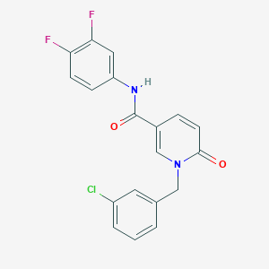 molecular formula C19H13ClF2N2O2 B6547647 1-[(3-chlorophenyl)methyl]-N-(3,4-difluorophenyl)-6-oxo-1,6-dihydropyridine-3-carboxamide CAS No. 946231-36-3