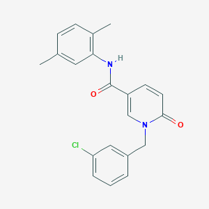 molecular formula C21H19ClN2O2 B6547663 1-[(3-chlorophenyl)methyl]-N-(2,5-dimethylphenyl)-6-oxo-1,6-dihydropyridine-3-carboxamide CAS No. 946231-40-9