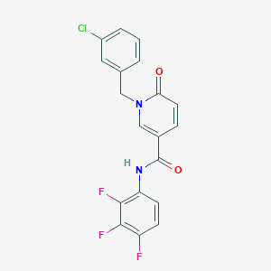 molecular formula C19H12ClF3N2O2 B6547698 1-[(3-chlorophenyl)methyl]-6-oxo-N-(2,3,4-trifluorophenyl)-1,6-dihydropyridine-3-carboxamide CAS No. 946231-54-5
