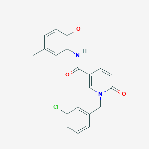 molecular formula C21H19ClN2O3 B6547704 1-[(3-chlorophenyl)methyl]-N-(2-methoxy-5-methylphenyl)-6-oxo-1,6-dihydropyridine-3-carboxamide CAS No. 946280-60-0