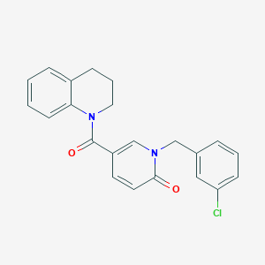 molecular formula C22H19ClN2O2 B6547711 1-[(3-chlorophenyl)methyl]-5-(1,2,3,4-tetrahydroquinoline-1-carbonyl)-1,2-dihydropyridin-2-one CAS No. 946280-63-3