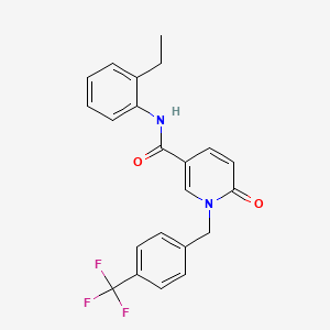 molecular formula C22H19F3N2O2 B6547715 N-(2-ethylphenyl)-6-oxo-1-{[4-(trifluoromethyl)phenyl]methyl}-1,6-dihydropyridine-3-carboxamide CAS No. 946363-82-2