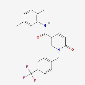 molecular formula C22H19F3N2O2 B6547746 N-(2,5-dimethylphenyl)-6-oxo-1-{[4-(trifluoromethyl)phenyl]methyl}-1,6-dihydropyridine-3-carboxamide CAS No. 946363-98-0