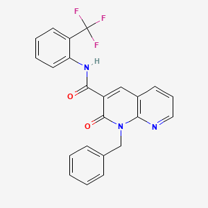 molecular formula C23H16F3N3O2 B6547760 1-benzyl-2-oxo-N-[2-(trifluoromethyl)phenyl]-1,2-dihydro-1,8-naphthyridine-3-carboxamide CAS No. 946330-51-4