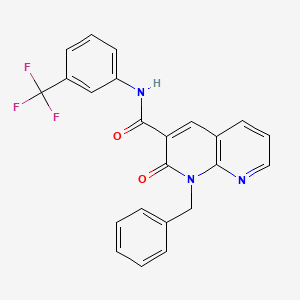 molecular formula C23H16F3N3O2 B6547770 1-benzyl-2-oxo-N-[3-(trifluoromethyl)phenyl]-1,2-dihydro-1,8-naphthyridine-3-carboxamide CAS No. 946351-53-7