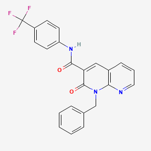 molecular formula C23H16F3N3O2 B6547775 1-benzyl-2-oxo-N-[4-(trifluoromethyl)phenyl]-1,2-dihydro-1,8-naphthyridine-3-carboxamide CAS No. 946207-32-5