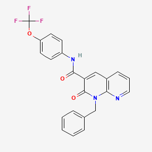 molecular formula C23H16F3N3O3 B6547779 1-benzyl-2-oxo-N-[4-(trifluoromethoxy)phenyl]-1,2-dihydro-1,8-naphthyridine-3-carboxamide CAS No. 946330-58-1
