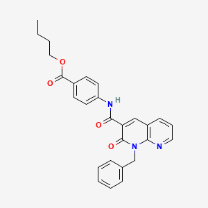 molecular formula C27H25N3O4 B6547784 butyl 4-(1-benzyl-2-oxo-1,2-dihydro-1,8-naphthyridine-3-amido)benzoate CAS No. 946330-63-8
