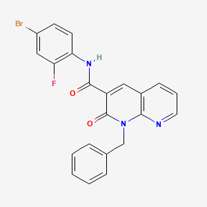 molecular formula C22H15BrFN3O2 B6547794 1-benzyl-N-(4-bromo-2-fluorophenyl)-2-oxo-1,2-dihydro-1,8-naphthyridine-3-carboxamide CAS No. 946351-73-1