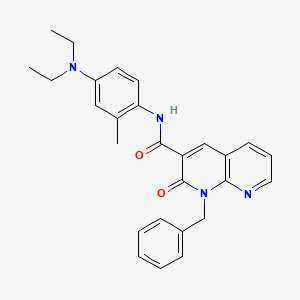 1-benzyl-N-[4-(diethylamino)-2-methylphenyl]-2-oxo-1,2-dihydro-1,8-naphthyridine-3-carboxamide