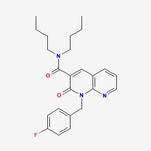 N,N-dibutyl-1-[(4-fluorophenyl)methyl]-2-oxo-1,2-dihydro-1,8-naphthyridine-3-carboxamide