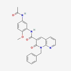 molecular formula C25H22N4O4 B6547811 1-benzyl-N-(5-acetamido-2-methoxyphenyl)-2-oxo-1,2-dihydro-1,8-naphthyridine-3-carboxamide CAS No. 946352-06-3