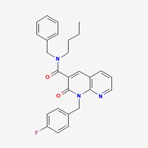 molecular formula C27H26FN3O2 B6547825 N-benzyl-N-butyl-1-[(4-fluorophenyl)methyl]-2-oxo-1,2-dihydro-1,8-naphthyridine-3-carboxamide CAS No. 946352-25-6