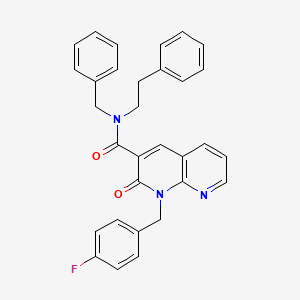 N-benzyl-1-[(4-fluorophenyl)methyl]-2-oxo-N-(2-phenylethyl)-1,2-dihydro-1,8-naphthyridine-3-carboxamide