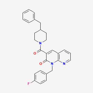 molecular formula C28H26FN3O2 B6547836 3-(4-benzylpiperidine-1-carbonyl)-1-[(4-fluorophenyl)methyl]-1,2-dihydro-1,8-naphthyridin-2-one CAS No. 946352-37-0