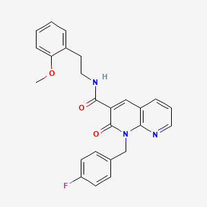 molecular formula C25H22FN3O3 B6547862 1-[(4-fluorophenyl)methyl]-N-[2-(2-methoxyphenyl)ethyl]-2-oxo-1,2-dihydro-1,8-naphthyridine-3-carboxamide CAS No. 946251-95-2