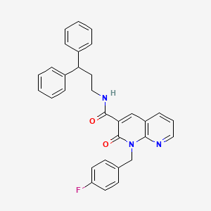 molecular formula C31H26FN3O2 B6547870 N-(3,3-diphenylpropyl)-1-[(4-fluorophenyl)methyl]-2-oxo-1,2-dihydro-1,8-naphthyridine-3-carboxamide CAS No. 946251-97-4