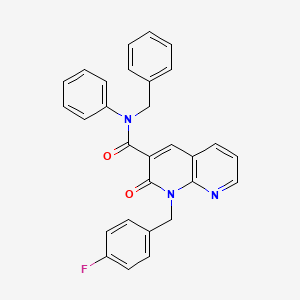 molecular formula C29H22FN3O2 B6547875 N-benzyl-1-[(4-fluorophenyl)methyl]-2-oxo-N-phenyl-1,2-dihydro-1,8-naphthyridine-3-carboxamide CAS No. 946352-85-8