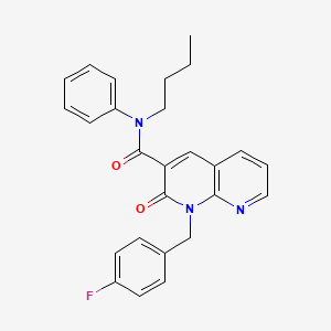 N-butyl-1-[(4-fluorophenyl)methyl]-2-oxo-N-phenyl-1,2-dihydro-1,8-naphthyridine-3-carboxamide