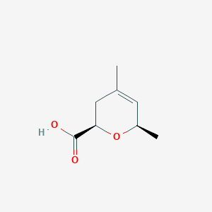 molecular formula C8H12O3 B065479 (2R,6R)-4,6-dimethyl-3,6-dihydro-2H-pyran-2-carboxylic acid CAS No. 159849-59-9