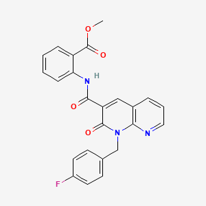 molecular formula C24H18FN3O4 B6547925 methyl 2-{1-[(4-fluorophenyl)methyl]-2-oxo-1,2-dihydro-1,8-naphthyridine-3-amido}benzoate CAS No. 946252-15-9