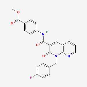 molecular formula C24H18FN3O4 B6547933 methyl 4-{1-[(4-fluorophenyl)methyl]-2-oxo-1,2-dihydro-1,8-naphthyridine-3-amido}benzoate CAS No. 946353-18-0