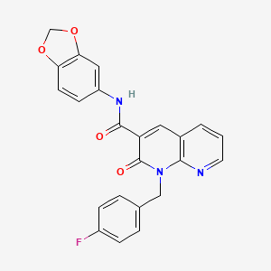 B6547936 N-(2H-1,3-benzodioxol-5-yl)-1-[(4-fluorophenyl)methyl]-2-oxo-1,2-dihydro-1,8-naphthyridine-3-carboxamide CAS No. 946331-62-0