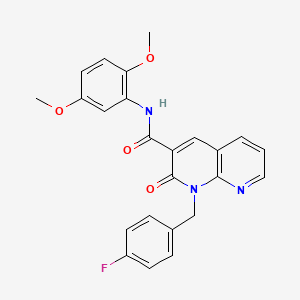 molecular formula C24H20FN3O4 B6547940 N-(2,5-dimethoxyphenyl)-1-[(4-fluorophenyl)methyl]-2-oxo-1,2-dihydro-1,8-naphthyridine-3-carboxamide CAS No. 946252-23-9