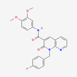 molecular formula C24H20FN3O4 B6547945 N-(3,4-dimethoxyphenyl)-1-[(4-fluorophenyl)methyl]-2-oxo-1,2-dihydro-1,8-naphthyridine-3-carboxamide CAS No. 946208-49-7