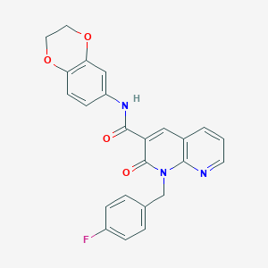 molecular formula C24H18FN3O4 B6547957 N-(2,3-dihydro-1,4-benzodioxin-6-yl)-1-[(4-fluorophenyl)methyl]-2-oxo-1,2-dihydro-1,8-naphthyridine-3-carboxamide CAS No. 946208-52-2