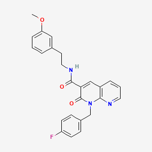 molecular formula C25H22FN3O3 B6547965 1-[(4-fluorophenyl)methyl]-N-[2-(3-methoxyphenyl)ethyl]-2-oxo-1,2-dihydro-1,8-naphthyridine-3-carboxamide CAS No. 946252-29-5