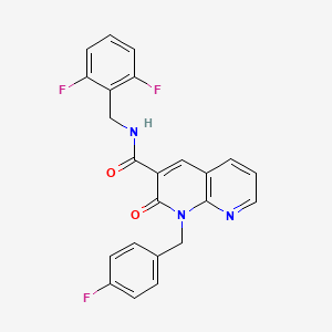 molecular formula C23H16F3N3O2 B6547969 N-[(2,6-difluorophenyl)methyl]-1-[(4-fluorophenyl)methyl]-2-oxo-1,2-dihydro-1,8-naphthyridine-3-carboxamide CAS No. 946331-68-6