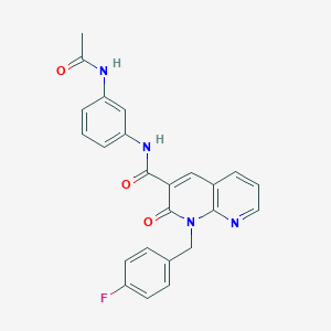 molecular formula C24H19FN4O3 B6547972 N-(3-acetamidophenyl)-1-[(4-fluorophenyl)methyl]-2-oxo-1,2-dihydro-1,8-naphthyridine-3-carboxamide CAS No. 946353-43-1
