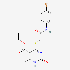 molecular formula C16H16BrN3O4S B6547983 ethyl 4-({[(4-bromophenyl)carbamoyl]methyl}sulfanyl)-6-methyl-2-oxo-1,2-dihydropyrimidine-5-carboxylate CAS No. 946332-53-2