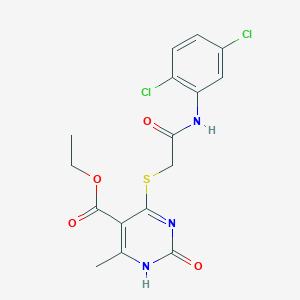 molecular formula C16H15Cl2N3O4S B6547992 ethyl 4-({[(2,5-dichlorophenyl)carbamoyl]methyl}sulfanyl)-6-methyl-2-oxo-1,2-dihydropyrimidine-5-carboxylate CAS No. 946354-72-9